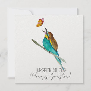 Watercolor bird (European bee-eater) Holiday Card