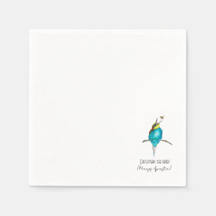 Watercolor bird (European bee-eater) Napkin