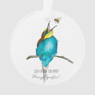 Watercolor bird (European bee-eater) Ornament