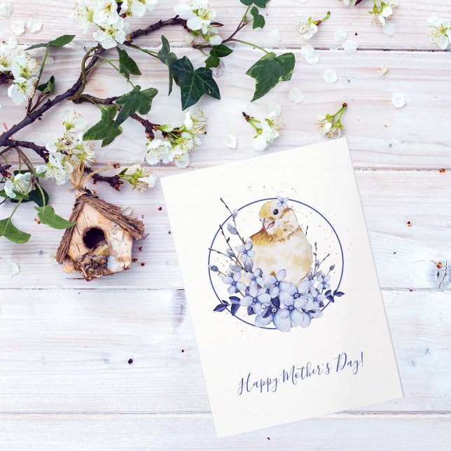 Watercolor Bird Mother's Day Card (Creator Uploaded)