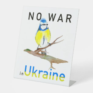 Watercolor bird No war in Ukraine Tote Bag Noteboo Pedestal Sign