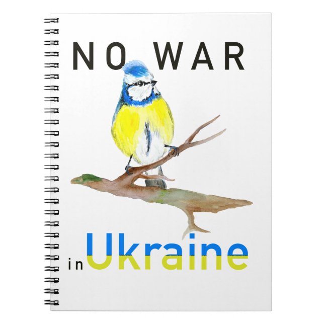 Watercolor bird No war in Ukraine Tote Bag Notebook (Front)