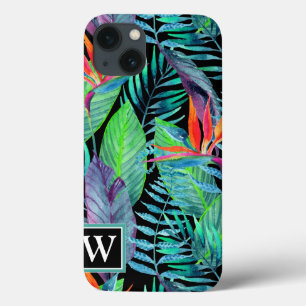 Watercolor Bird Of Paradise Add Your Initial iPhone 13 Case