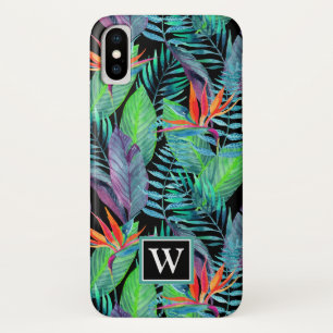 Watercolor Bird Of Paradise   Add Your Initial iPhone X Case
