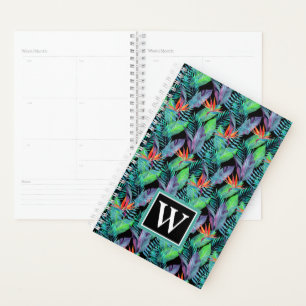 Watercolor Bird Of Paradise Add Your Initial Planner