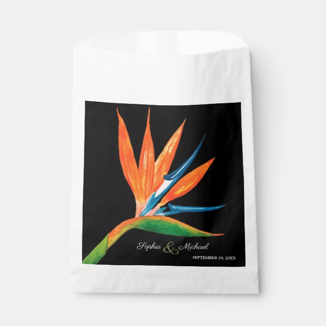 Watercolor Bird of Paradise Favour Bag (Front)
