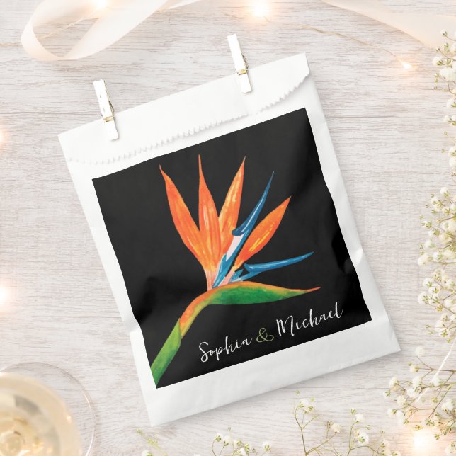 Watercolor Bird of Paradise Favour Bag (Clipped)
