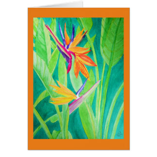 Watercolor Bird of Paradise Flowers
