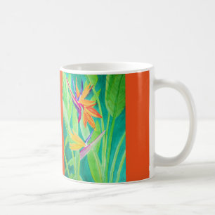 Watercolor Bird of Paradise Flowers Coffee Mug