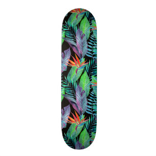 Watercolor Bird Of Paradise Skateboard