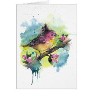 Watercolor bird three