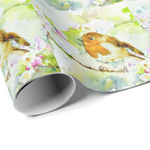 Watercolor Bird Wrapping Paper