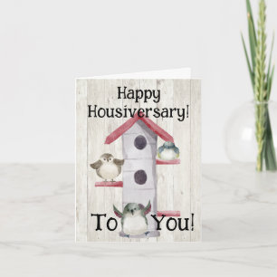 Watercolor Birdhouse Happy House Anniversary Card
