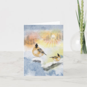 Watercolor Birds Christmas Card – Hand-Painted