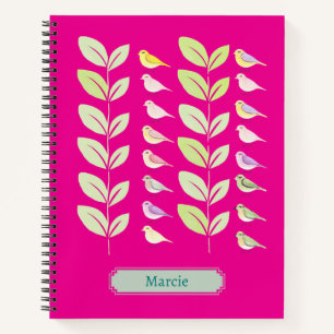 Watercolor Birds & Leaves Notebook