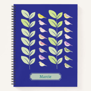 Watercolor Birds & Leaves Notebook