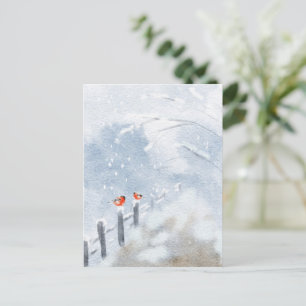 Watercolor Birds Postcard   Artistic Nature