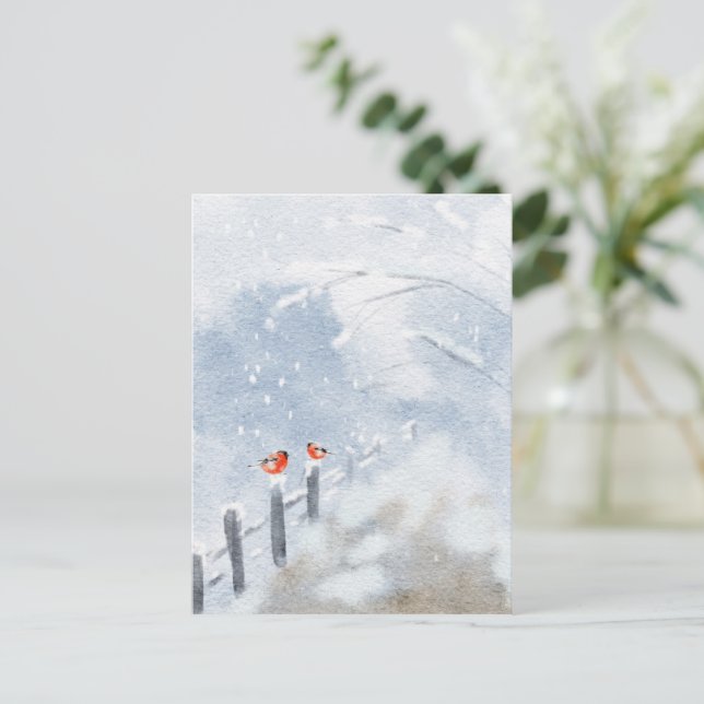 Watercolor Birds Postcard | Artistic Nature (Standing Front)