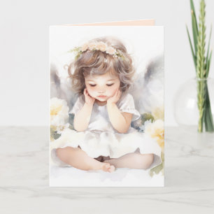 Watercolor Birthday Angel Girl  Card