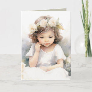 Watercolor Birthday Angel Girl  Card