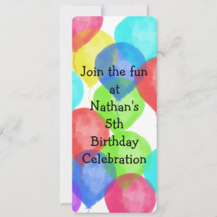 Watercolor Birthday Balloon Party Invitation