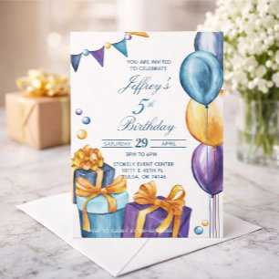 Watercolor birthday invitation