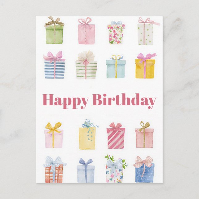 Watercolor Birthday Postcard (Front)
