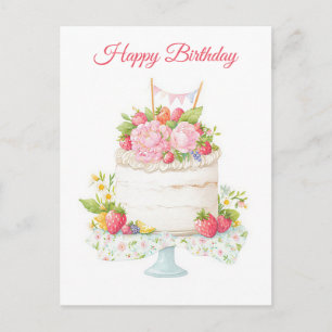 Watercolor Birthday Postcard
