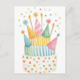 Watercolor Birthday Postcard