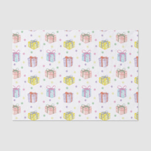 Watercolor Birthday Presents & Confetti Tissue Paper