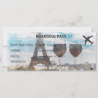 Watercolor Birthday surprise Paris card