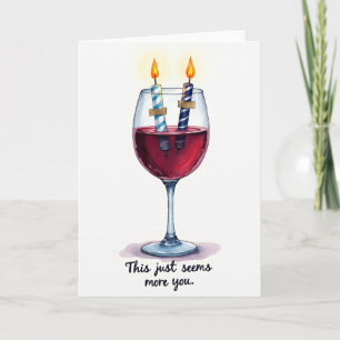 Watercolor Birthday Wine Card