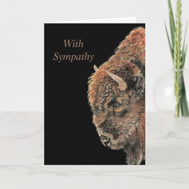 Watercolor Bison Buffalo Wildlife Animal Nature  Card (Front)