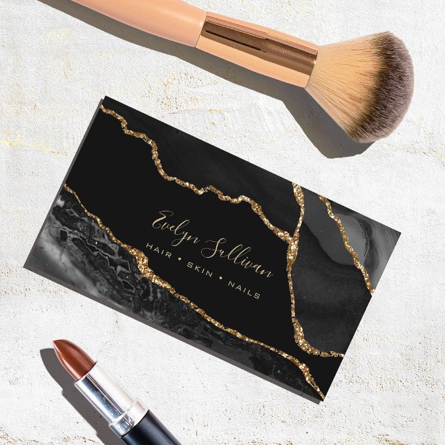 watercolor black agate business card (Creator Uploaded)