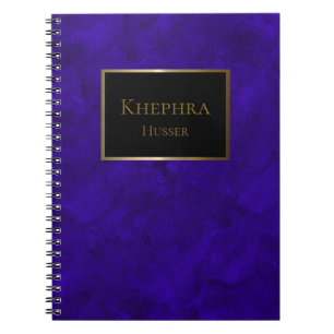 Watercolor Black And Gold Name Notebook