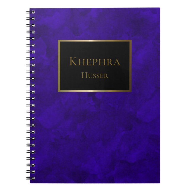 Watercolor Black And Gold Name Notebook (Front)