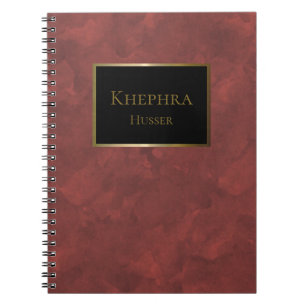 Watercolor Black And Gold Name Notebook