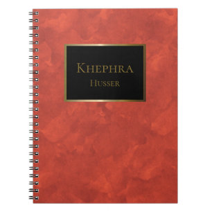 Watercolor Black And Gold Name Notebook