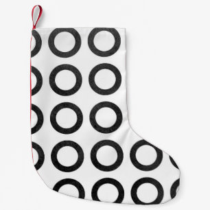 Watercolor black circles on white background. Blac Small Christmas Stocking