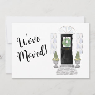 Watercolor Black Door We've Moved Announcement