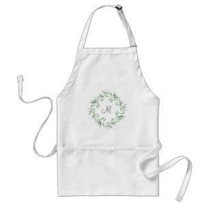 Watercolor Black Olive Wreath Standard Apron