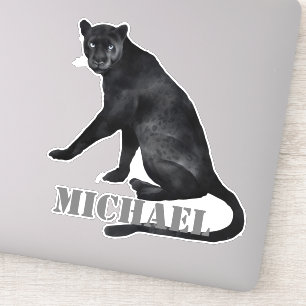 Watercolor Black Panther Leopard Personalised 