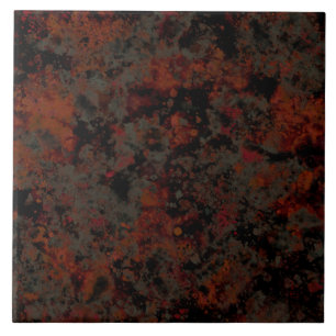 Watercolor Black Red Grey Paint Splash Abstract Ceramic Tile