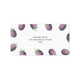 Watercolor blackberries label