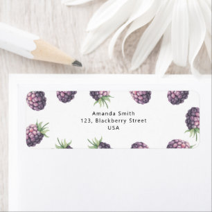 Watercolor blackberries return address label