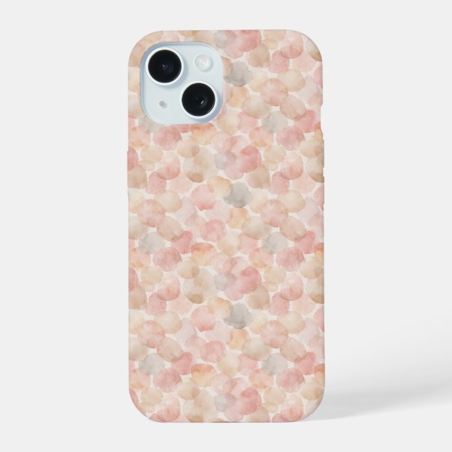 Watercolor Blob Pattern iPhone 15 Case (Back)