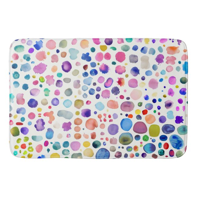 Watercolor blobs bath mat (Front)
