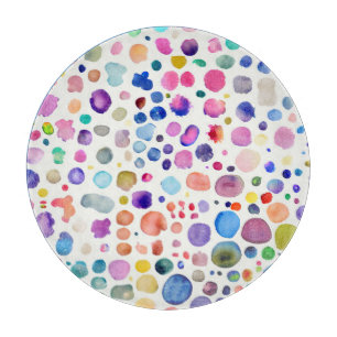 Watercolor blobs cutting board