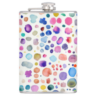 Watercolor blobs hip flask