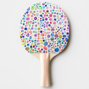 Watercolor blobs ping pong paddle